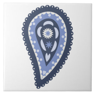 Carreau Motif Blue Paisley