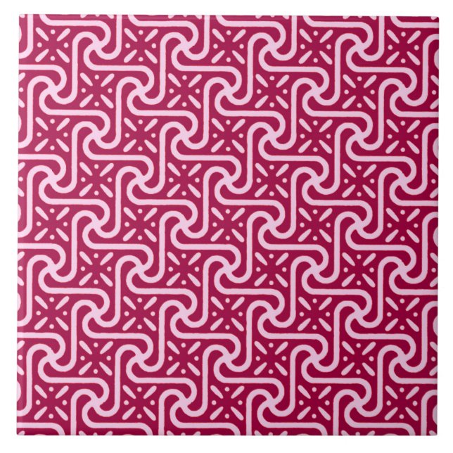 Carreau Motif, Bourgogne et rose égyptiens de tuile (Devant)
