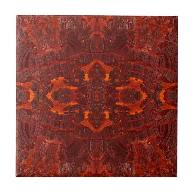 Carreau Motif Brown en cuir de luxe texturé (Devant)