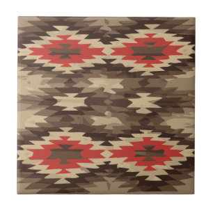 Carreau Motif Brown/Terra Cotta