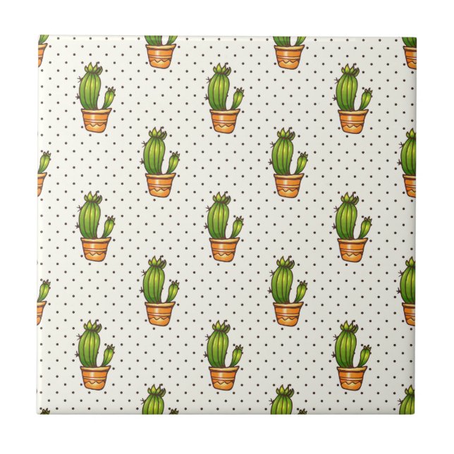 Carreau Motif Cactus & Succulent Polk Dot (Devant)