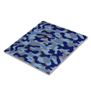Carreau Motif camouflage bleu
