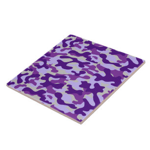 Carreau Motif camouflage violet et lavande