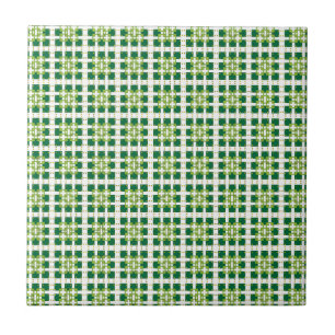 Carreau Motif carré de la forêt verte géométrique moderne