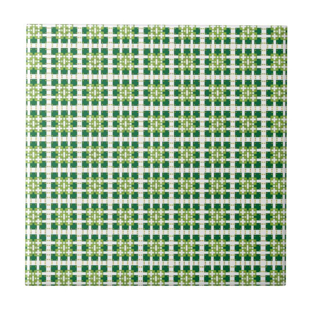 Carreau Motif carré de la forêt verte géométrique moderne (Devant)