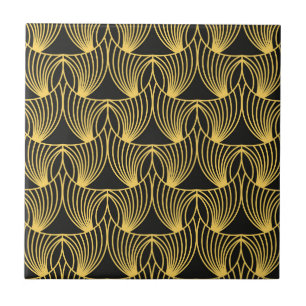 Carreau Motif carrelé noir Art déco
