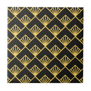 Carreau Motif carrelé noir Art déco