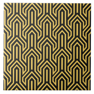 Carreau Motif carrelé noir Art déco