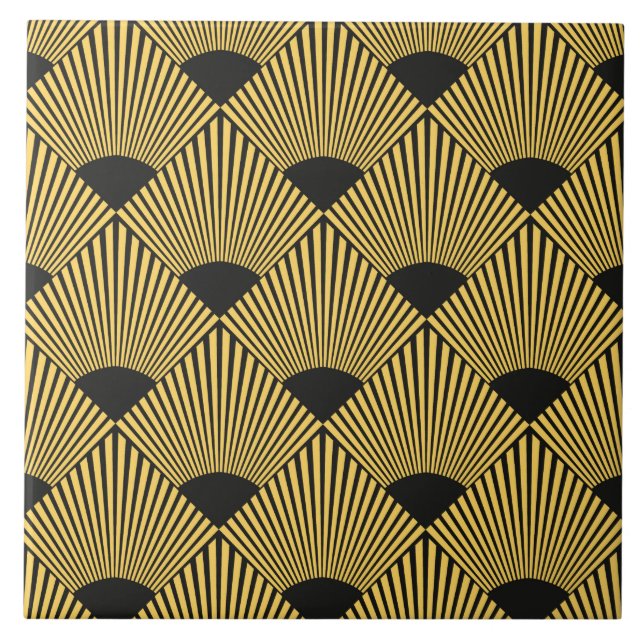 Carreau Motif carrelé noir Art déco (Devant)