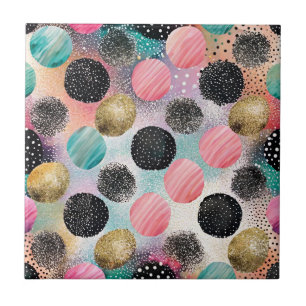 Carreau Motif Cercle Abstrait - avec Parties scintillant e