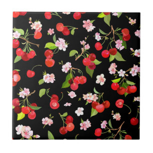 Carreau Motif cerise 2