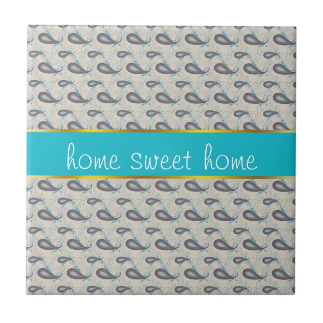 Carreau Motif Champagne Paisley (Devant)