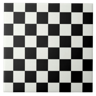 Carreau Motif chèque À damiers noir et blanc