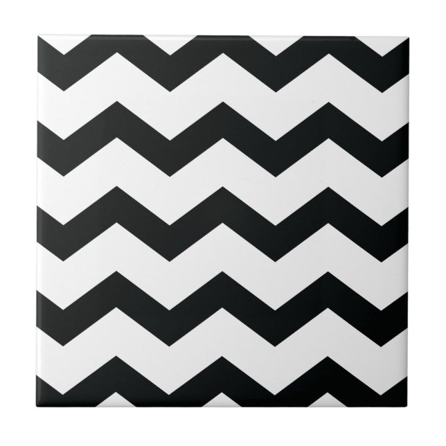Carreau Motif Chevron noir et blanc (Devant)