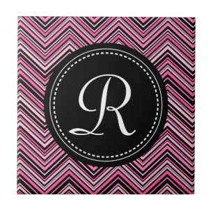Carreau Motif Chevron Tribal Tribal Rose Monogramme
