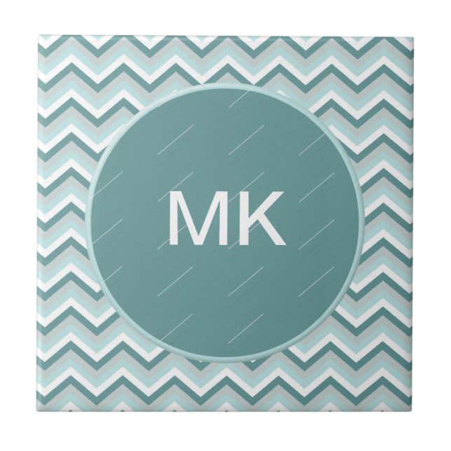 Carreau Motif Chevron ZigZag dans Mint Green (Devant)