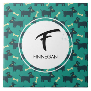 Carreau Motif chien mignon avec lecteur de disquette oreil