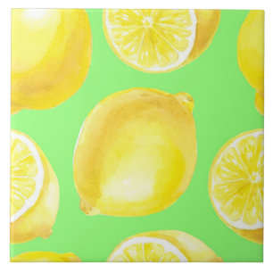 Carreau Motif citrons aquarelle