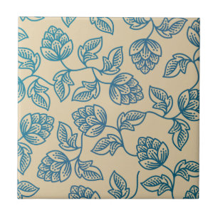 Carreau Motif Classique de Feuilles de Houblon Vintage