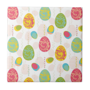 Carreau Motif coloré d'oeufs de pâques