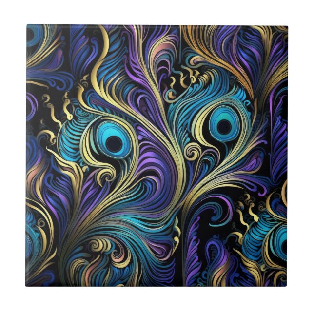 Carreau Motif coloré Peacock (Devant)