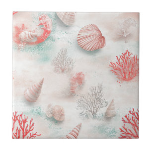 Carreau Motif Coquillages et Vagues Océaniques (7)