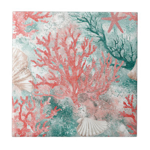Carreau Motif Corail Côtier Luxueux
