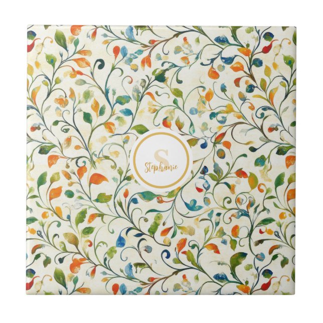 Carreau Motif couleur Paisley d'inspiration vintage (2) (Devant)