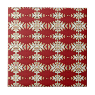 Carreau Motif crème rouge de style de Natif américain