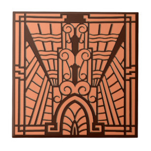 Carreau Motif, cuivre et brun architecturaux de Deco