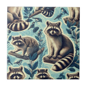 Carreau Motif Cute Racoon