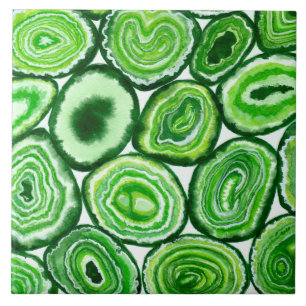 Carreau Motif d'agate verte