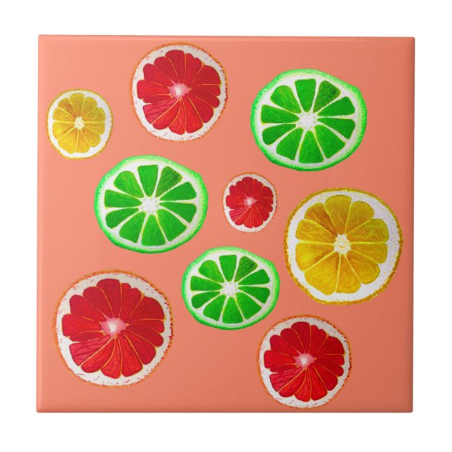 Carreau Motif d'agrumes de fruits juteux (Devant)