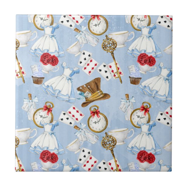 Carreau Motif d'Alice du pays des merveilles (Devant)
