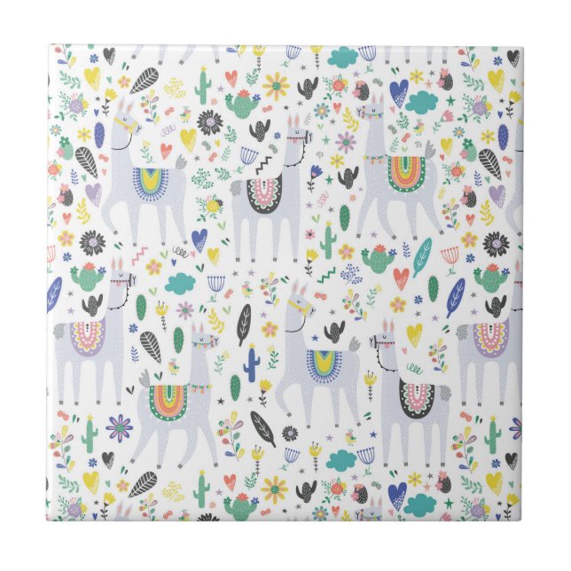 Carreau Motif d'alpaga de griffonnage (Devant)