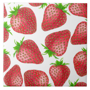 Carreau Motif d'aquarelle de fraises