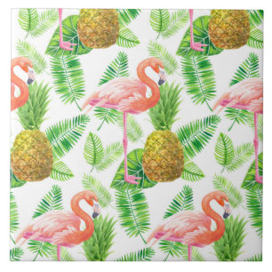 Carreau Motif d'aquarelle de jardin tropical