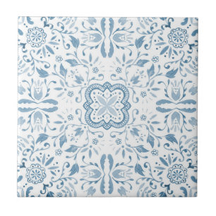 Carreau Motif d'aquarelle Vintage Pastel
