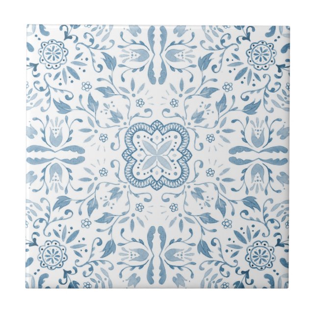 Carreau Motif d'aquarelle Vintage Pastel (Devant)