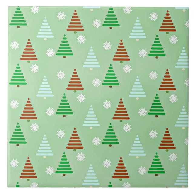 Carreau Motif d'arbre de Noël (Devant)