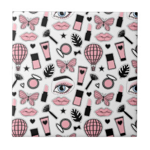 Carreau Motif d'autocollant de maquillage