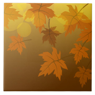 Carreau Motif d'automne avec feuilles d'érable en chute et