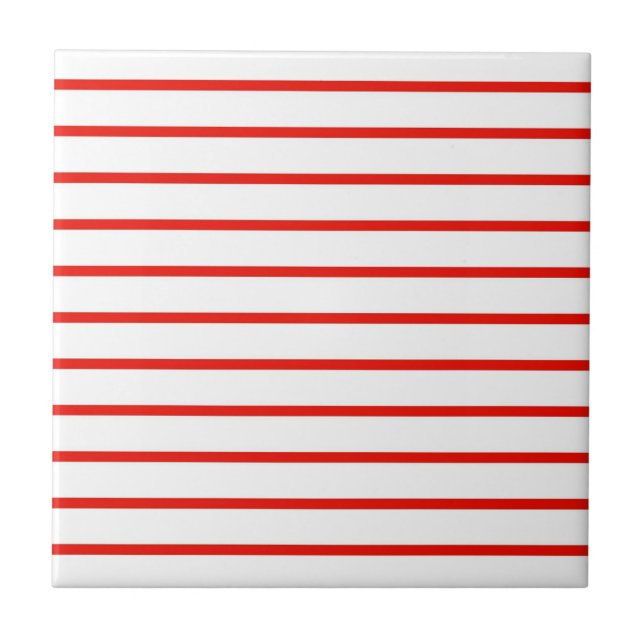 Carreau Motif de bande horizontale blanc rouge (Devant)