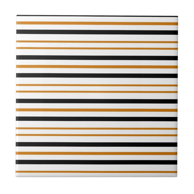 Carreau Motif de bande horizontale Brown noir (Devant)