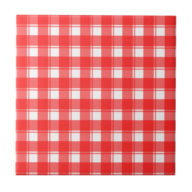 Carreau Motif de bandes blanches rouges (Devant)