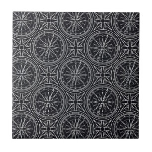 Carreau Motif de boussole de rose de vent