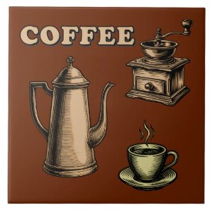 Carreau Motif de café rétro