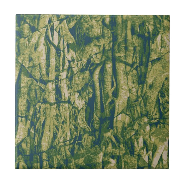 Carreau Motif de camouflage d'écorce d'arbre (Devant)