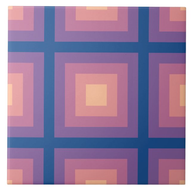Carreau Motif de Carré bleu marine de pêche flou (Devant)