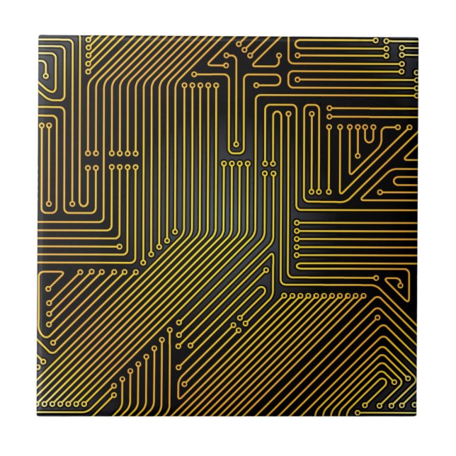 Carreau Motif de carte d'ordinateur (Devant)